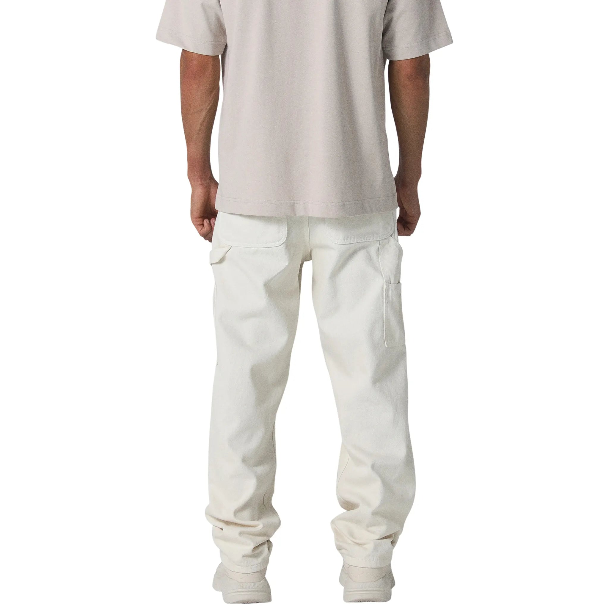 Model back view of Human Race Genetics Ecru Carpenter Jeans